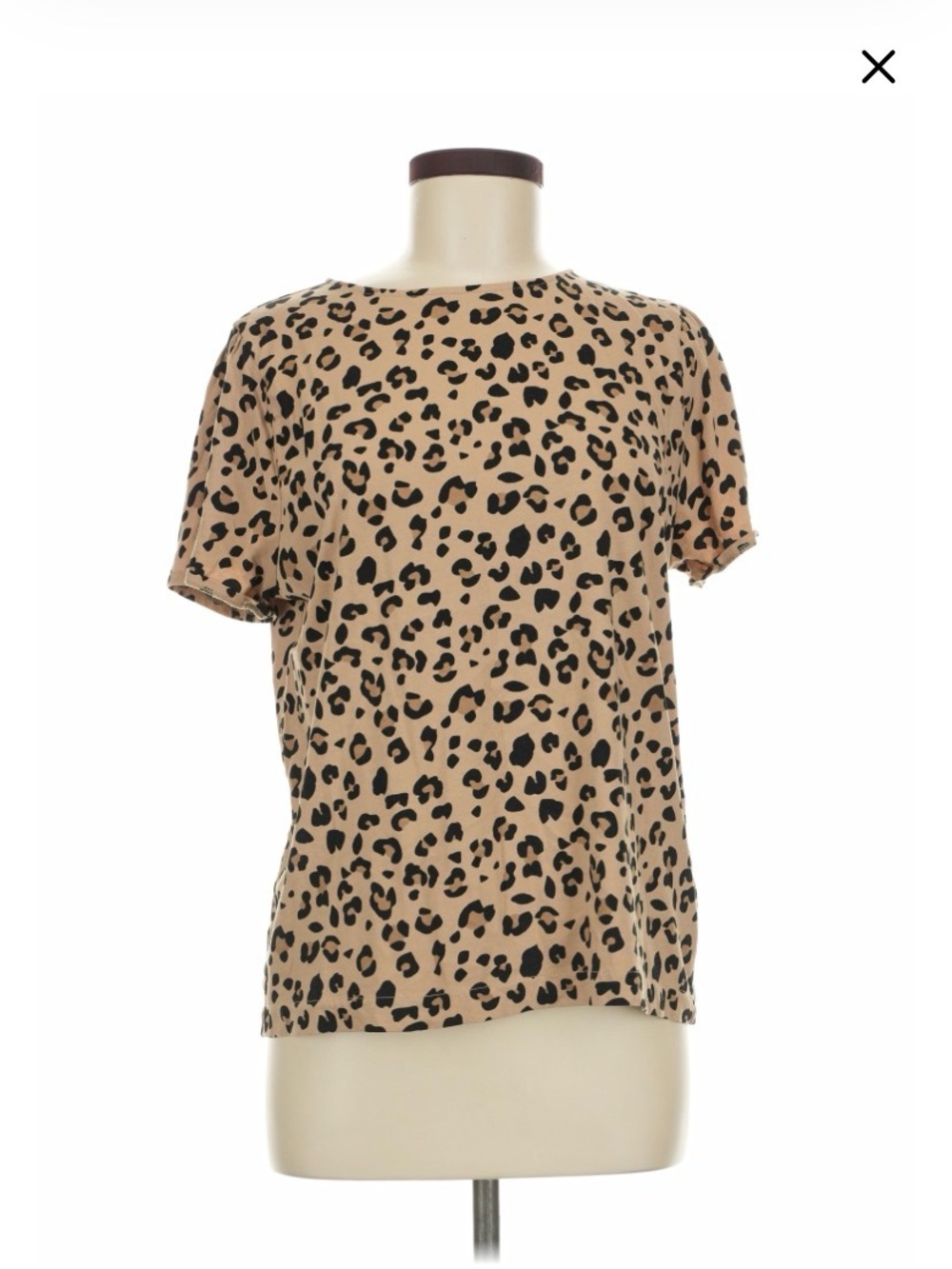 J. Crew Beige and Black Leopard Print Short Sleeve Tee